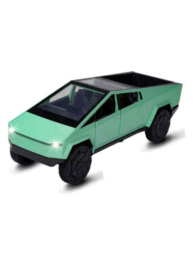 حديقة الألعاب محاكاة بمقياس ١:٣٢ لنموذج سيارة تسلا سايبرترك المصبوب | شاحنة بيك أب قابلة للسحب مع صوت وإضاءة | لعبة مصنوعة من السبائك المعدنية للأطفال والمتحمسين - Image 2