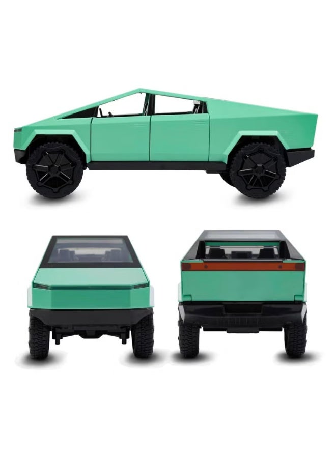 حديقة الألعاب محاكاة بمقياس ١:٣٢ لنموذج سيارة تسلا سايبرترك المصبوب | شاحنة بيك أب قابلة للسحب مع صوت وإضاءة | لعبة مصنوعة من السبائك المعدنية للأطفال والمتحمسين - Image 5