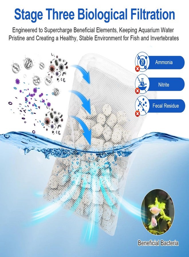 طقم وسائط ترشيح أحواض السمك Biomax مكون من قطعتين لفلتر AquaClear 110 Power، حلقات وسائط سيراميكية حيوية A1374 للمرحلة الثالثة من الترشيح البيولوجي ونقاء المياه في أحواض المياه العذبة والمالحة - 135 غرام لكل قطعة - Image 4