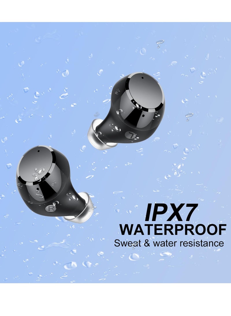 Excefore Wireless Earbuds, Wireless Bluetooth Earbuds, Bluetooth 5.3 Headphones, with LED Display 128H IP7 and 4 ENC Noise Cancelling Mic, for iOS, Android, Workout - Black - Image 2