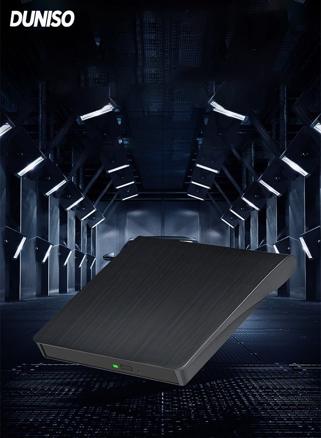 DUNISO External  Drive with USB 3.0 and Type-C , Portable Ultra Slim ,Port Plug and Play,DVD/CD Reader and DVD/CD Burner for Laptop,Desktop and more - Image 1
