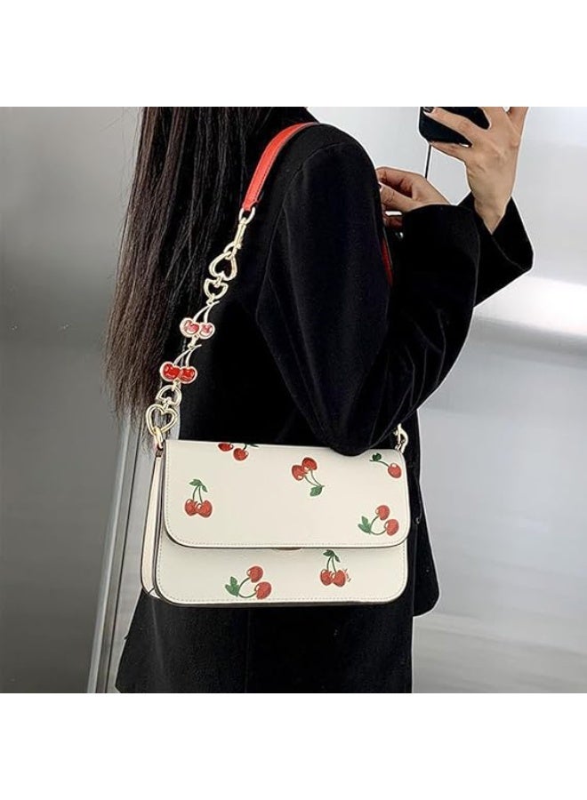 3 PCS Bag Extender Chain Gold Decorative Bag Chain Cherry Bag Charm Keychain Sets Purse Chains with Fruit Enamel Pendant Bag Charm Keychain Purse Handbags for Women Handbag Decoration Accessories - Image 5