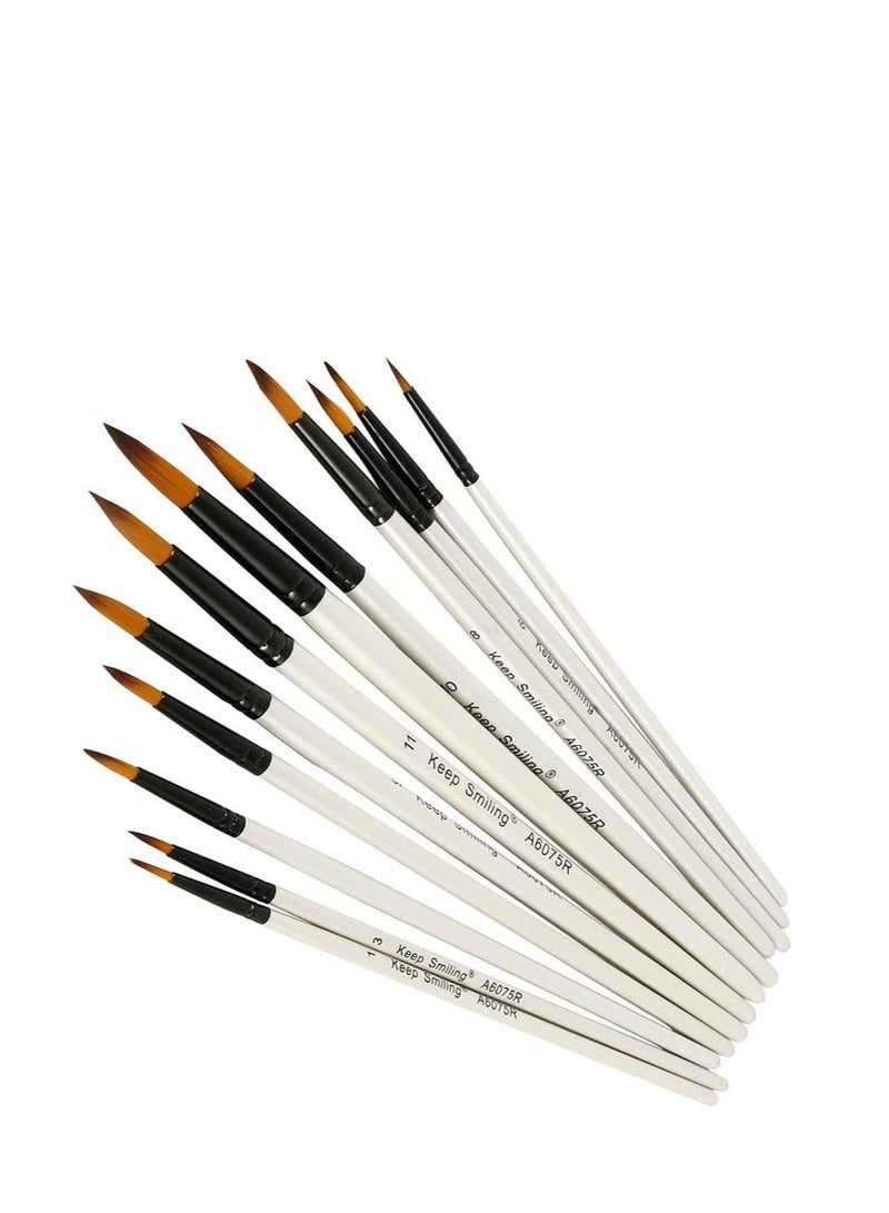 Keep Smiling Keep Smiling Brush (Long Handel Round Brush Set of 12)  - Image 1