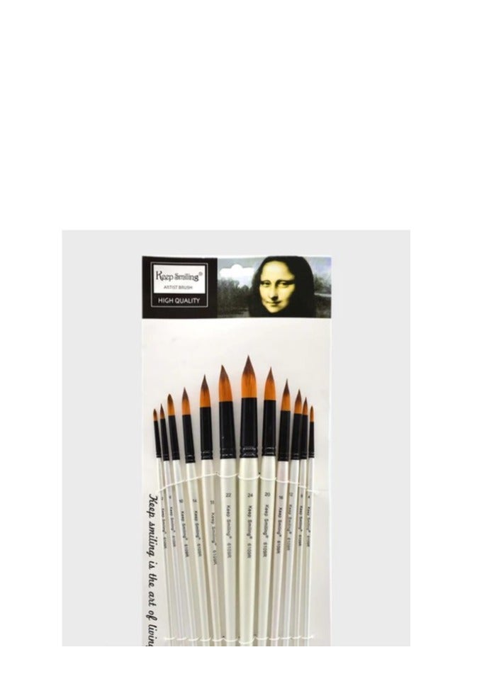 Keep Smiling Keep Smiling Brush (Long Handel Round Brush Set of 12)  - Image 3