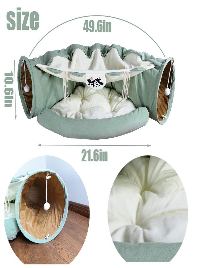 LEFTSTARER 2-in-1 Collapsible Cat Tunnel for Indoor Bed and Hideout - Pet Dog Rabbit Bunny Ferret Tunnel Tubes Toys with Removable Washable Mat, Tower Wheel Stuff - Image 2