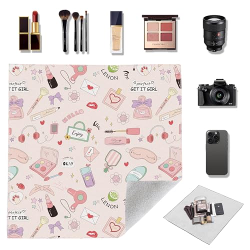Rain House Self-Adhesive Magic Cloth Makeup Bag, Multi-Functional Cosmetic Bag, Portable Make up Wrap for Travel, Open Lay Flat Cosmetic Pouch Storage Organizer for Skincare & Makeup Accessorie (Cute) - Image 1
