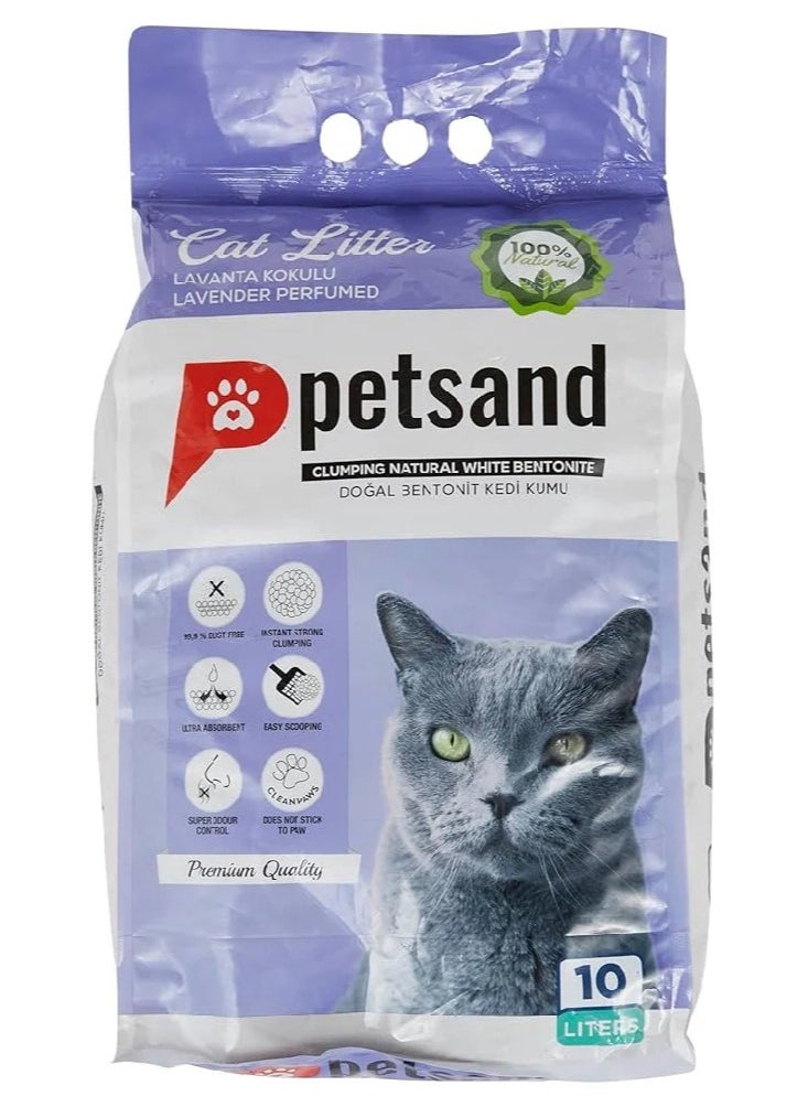 PetSand Petsand White Bentonite Clumping Cat Litter Lavender Scent 10 L 