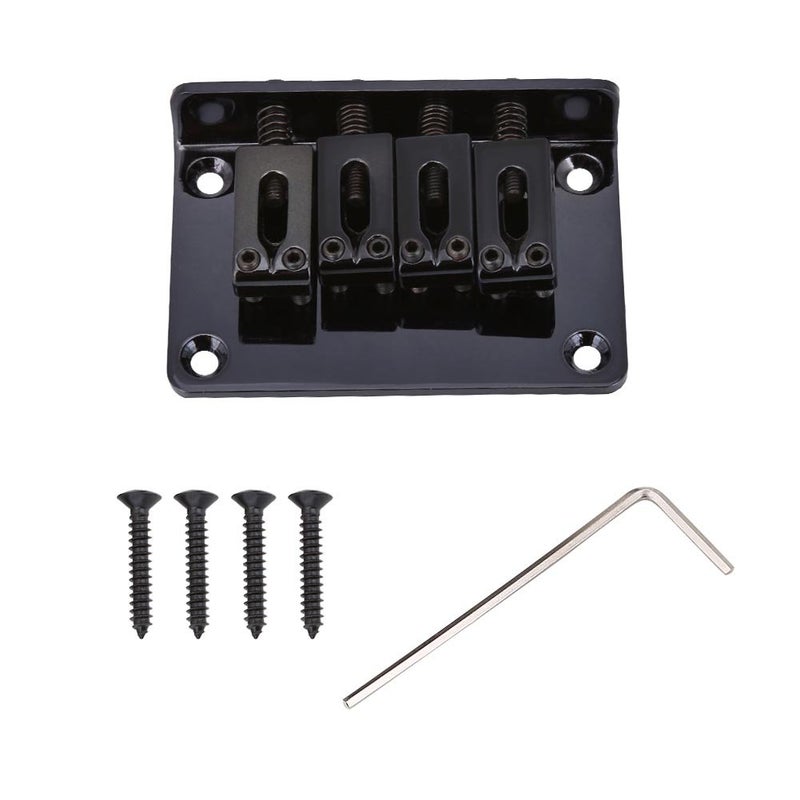 Hardtail Bridge 4string Fixed Bridge Replacement Parts for Cigarbox Electric Guitars Ukulele Black Cigar Box Guitar Kit Cigar Box Guitar Strings Bold 4 String Guitar Bridge Bass Bridge 4 String