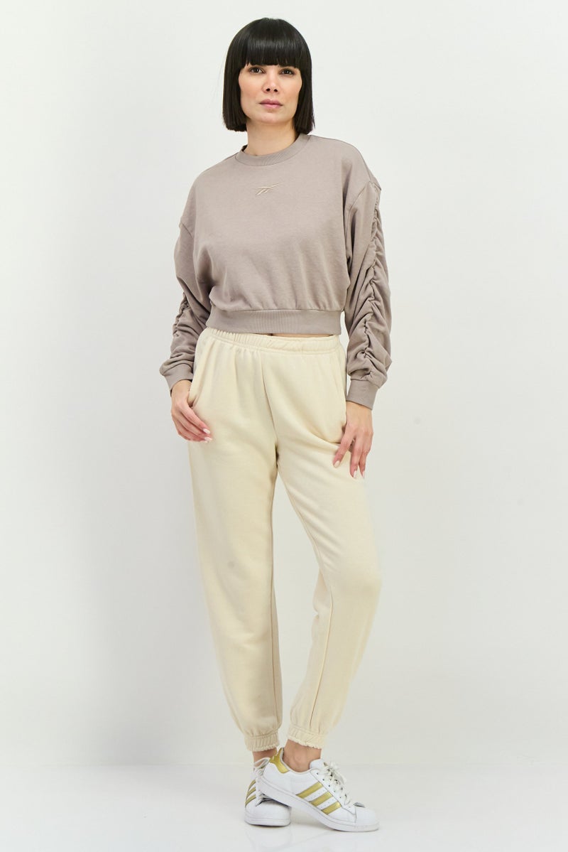 Reebok Women Sportswear Fit Long Sleeve Outdoor Crop Sweatshirt, Grey - Image 4