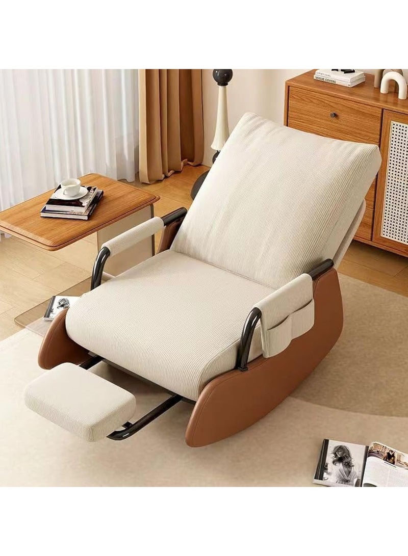 Organized Home European adjustable pholstered Armchair with Solid Wood Legscasual Rocking Chair for Small Spaces for Living Room Bedroom Offices - Image 1