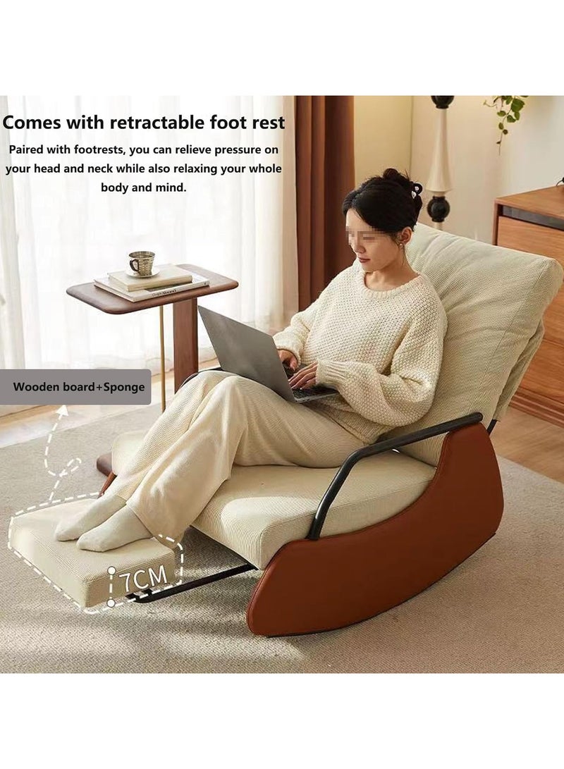 Organized Home European adjustable pholstered Armchair with Solid Wood Legscasual Rocking Chair for Small Spaces for Living Room Bedroom Offices - Image 2