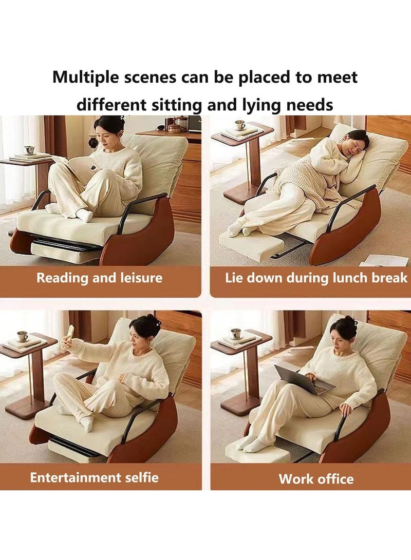 Organized Home European adjustable pholstered Armchair with Solid Wood Legscasual Rocking Chair for Small Spaces for Living Room Bedroom Offices - Image 5