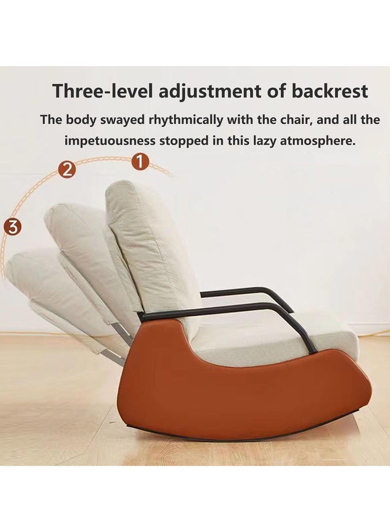 Organized Home European adjustable pholstered Armchair with Solid Wood Legscasual Rocking Chair for Small Spaces for Living Room Bedroom Offices - Image 3