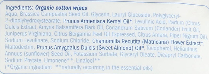 Natracare Organic Cotton Baby Wipes With Essential Oils of Chamomile, Apricot and Sweet Almond Oil (1 Pack, 50 Wipes Total) - Image 4