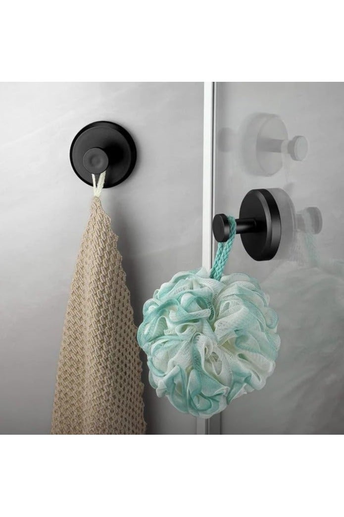 No-Drill Hooks, Superhold No-Drill Hooks, Superhold Gold Shower Hooks for Shower, Bathroom, Glass Door, Mirror for Hanging up to 15 lbs – Waterproof (2pcs,Black) - Image 5