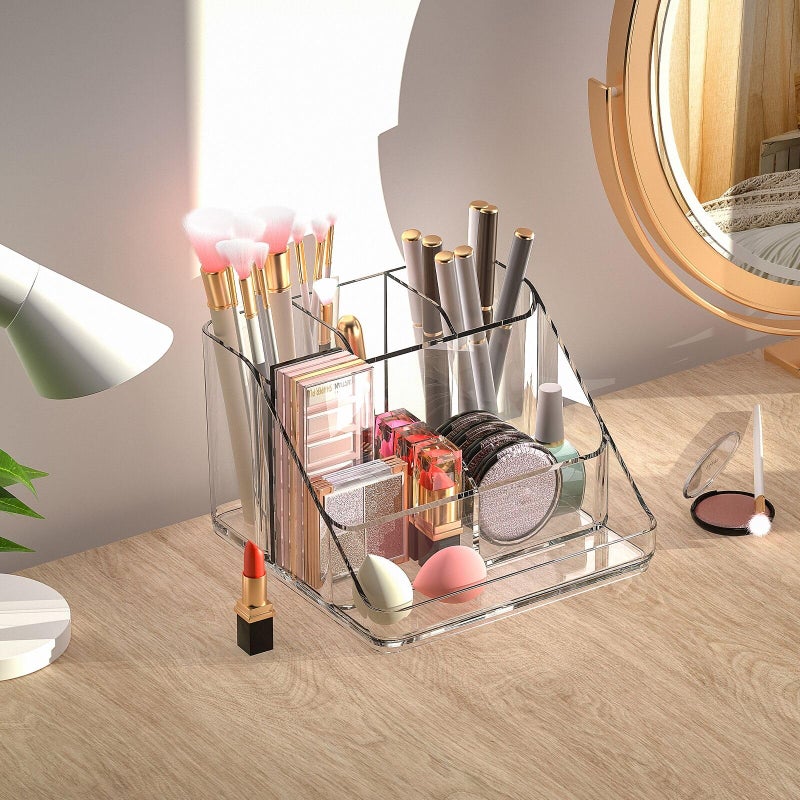 Ettori Aplop Makeup Organizer Tray 6-Compartment Vanity Makeup Organizer For Jewelry Hair Accessories Bathroom Counter Or Dresser - Image 3