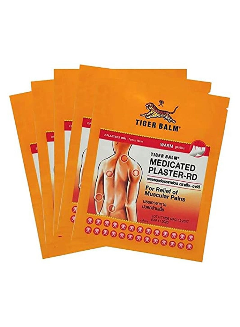 Tiger Balm Pack of 5 Pain Relief Medicated Warm Plaster - Image 1