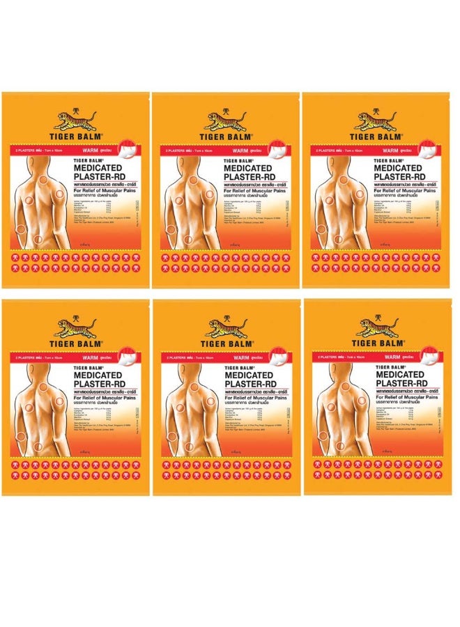 Tiger Balm Pack of 6 Pain Relief Medicated Warm Plaster - Image 1
