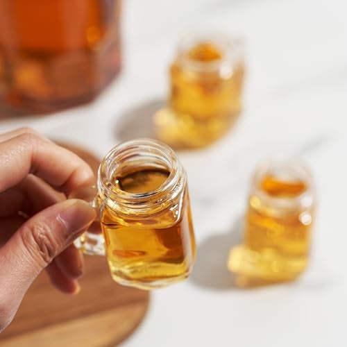 True Mason Jar Shot glasses, Reusable Mini Mason Jar shaped shot glasses with Handles, Party shot cups, Set of 6, 1 oz. - Image 5
