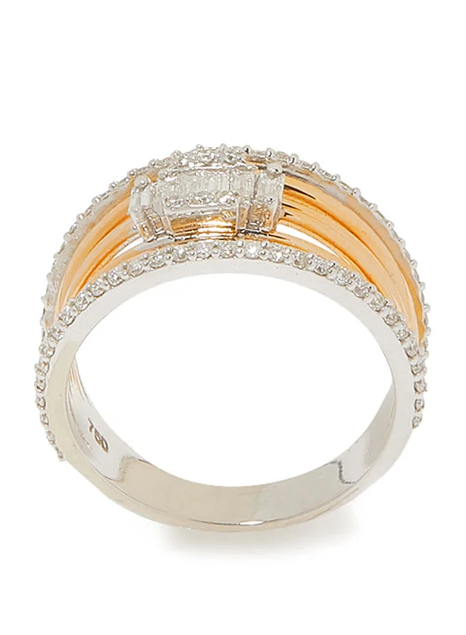 Annaka 18K Gold Elegant Multilayer Diamond Ring