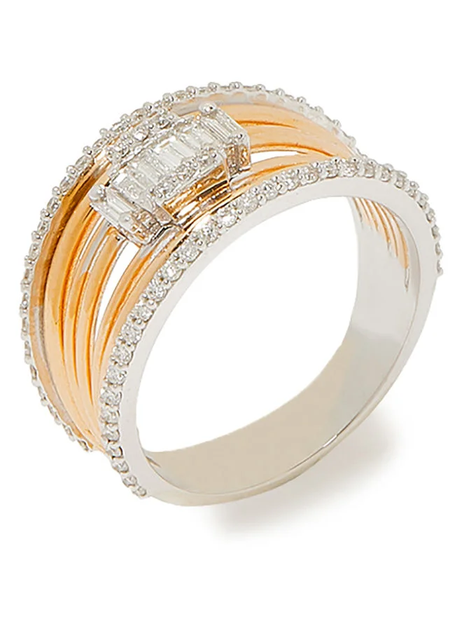 Annaka 18K Gold Elegant Multilayer Diamond Ring