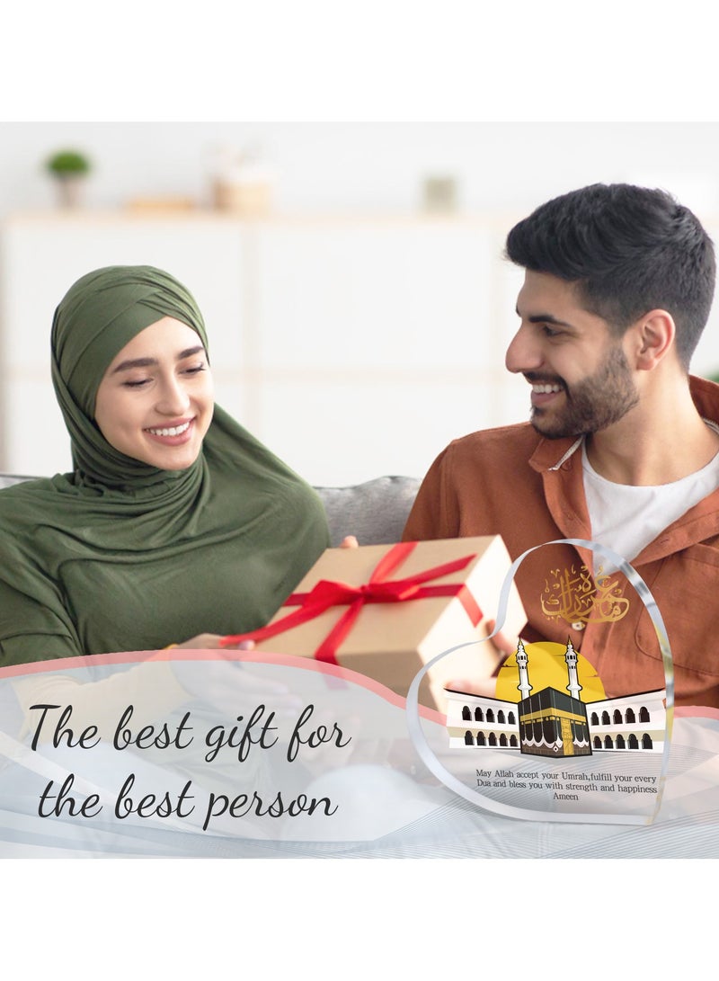GALADUNE Muslim Holiday Gifts, Acrylic Heart-Shaped Decorative Plaques, Islamic Souvenirs, Ramadan Gifts, Birthday Gifts, Holiday Decorations, Desktop Decorations, Kaaba Prayer Text Patterns - Image 5
