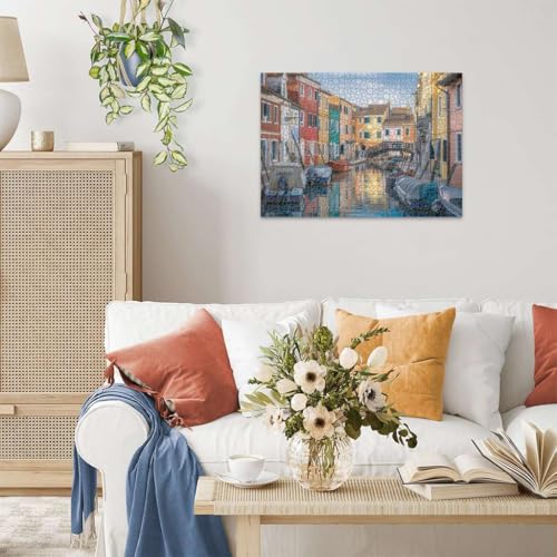 Ravensburger - Burano, Italy - 1000 Piece Jigsaw Puzzle - Stunning, Vivid Imagery of Gondolas & Canal-Side Homes - Colorful Water Scene - Ideal Gift - Frameable Art - Puzzles for Adults - Image 4