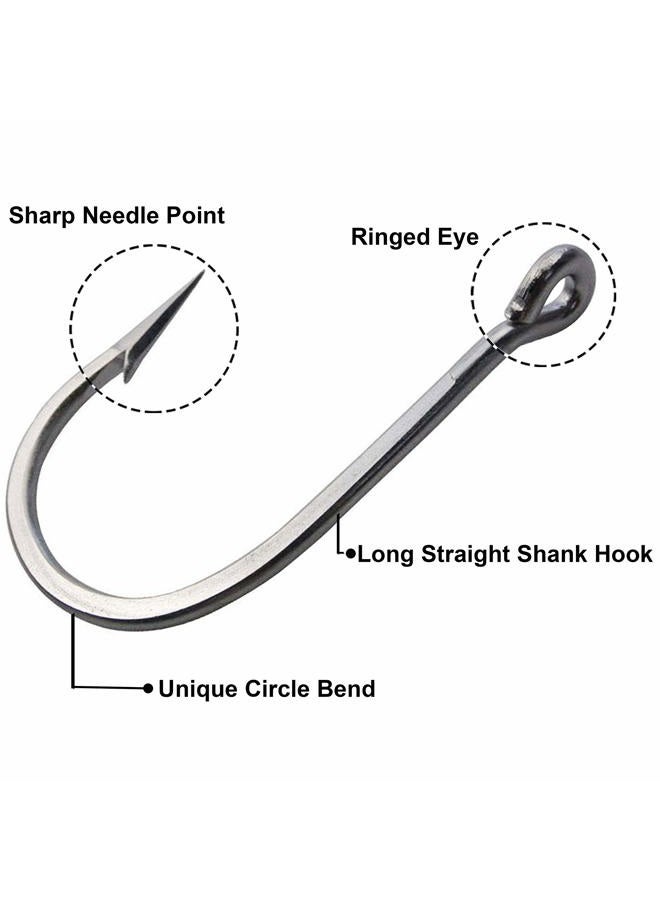 Shaddock Fishing Tuna Big Game Fishing Hooks - Stainless Steel Southern Fish Hooks Forged Ringed 10Pcs/Bag for Big Game Fishing 10PCS 6/0 - Image 2