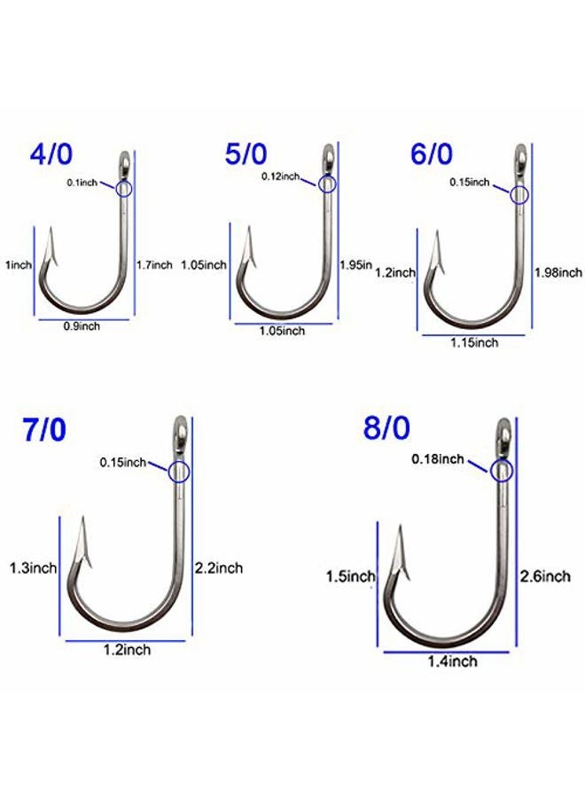 Shaddock Fishing Tuna Big Game Fishing Hooks - Stainless Steel Southern Fish Hooks Forged Ringed 10Pcs/Bag for Big Game Fishing 10PCS 6/0 - Image 3