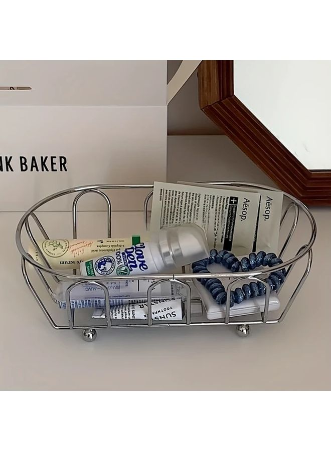 Minimalist Hollow Line Storage Basket For Vanity Desktop Organization Cosmetics Decor - Image 1