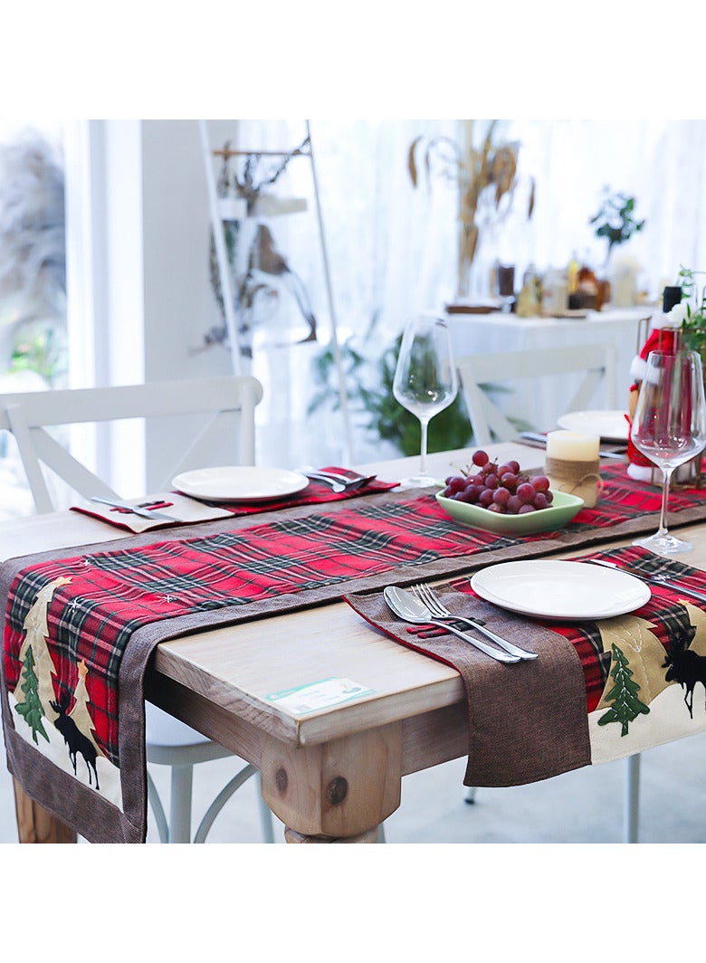 AUTOYSUR Christmas Table Runner & Placemats – Fabric Set - Image 4