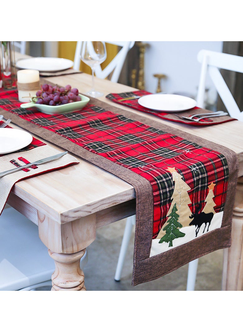 AUTOYSUR Christmas Table Runner & Placemats – Fabric Set - Image 2