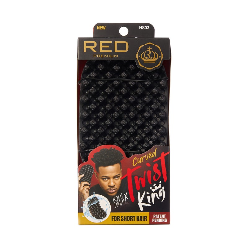 Red by Kiss Bow Wow X Twist King Luxury Twist Styler Washable Durable Crumb Free Twist Brush for Afro Curl CurvedDense