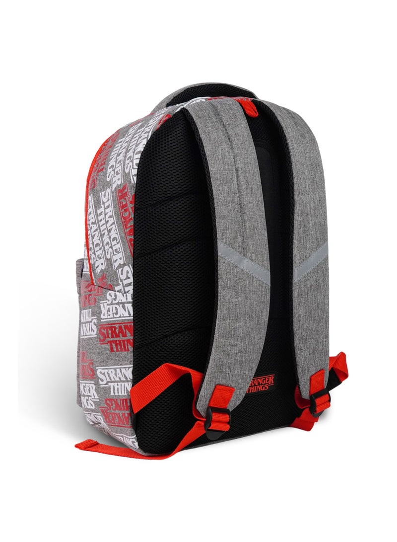 Trucare Netflix Stranger Things Teens Backpack 18" – Official Stranger Things School Backpack, Large Capacity Travel Daypack for Teens, Grey & Red Book Bag - Image 4