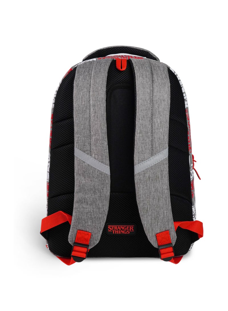 Trucare Netflix Stranger Things Teens Backpack 18" – Official Stranger Things School Backpack, Large Capacity Travel Daypack for Teens, Grey & Red Book Bag - Image 3