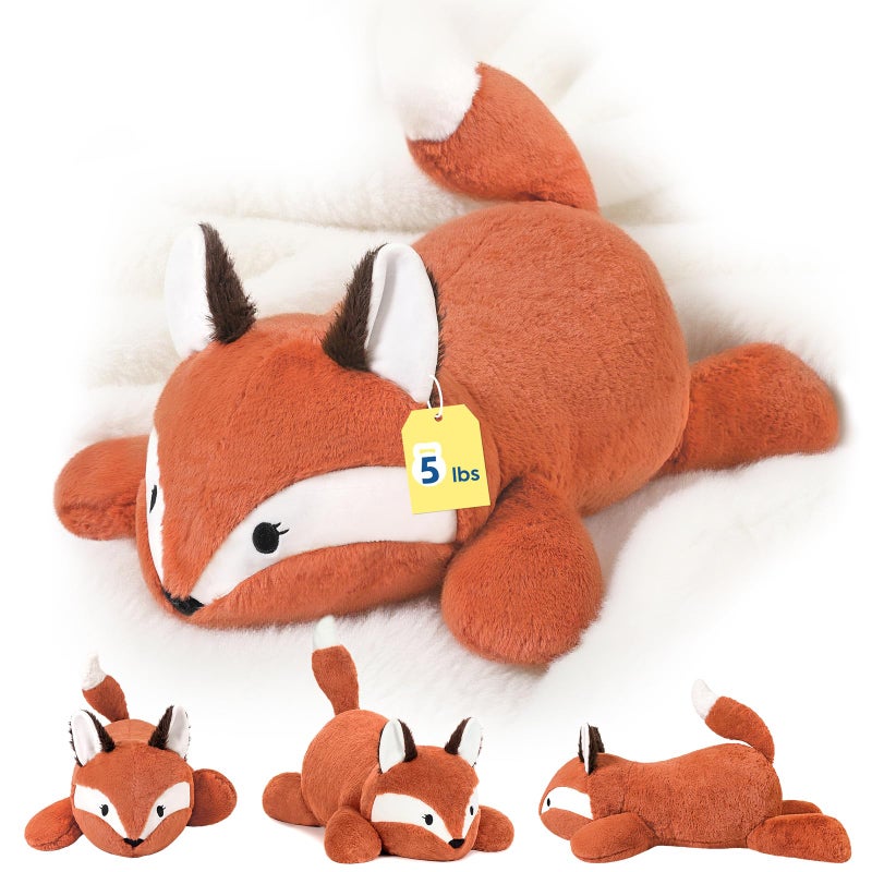 PEACH CAT 256 inch 5 lbs Fox Weighted Stuffed Animals Large Weighted Plush Soft Plushies Toys Body Pillow Gifts for Kids Adults - Image 3