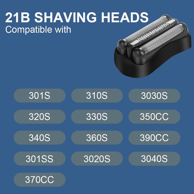 OFFCUP Electric Razor Head, 2 x 21B Series 3 Replacement Shaver Heads, Replacement Head Compatible with S3 300s 301s 3040s 3050cc etc - Image 5