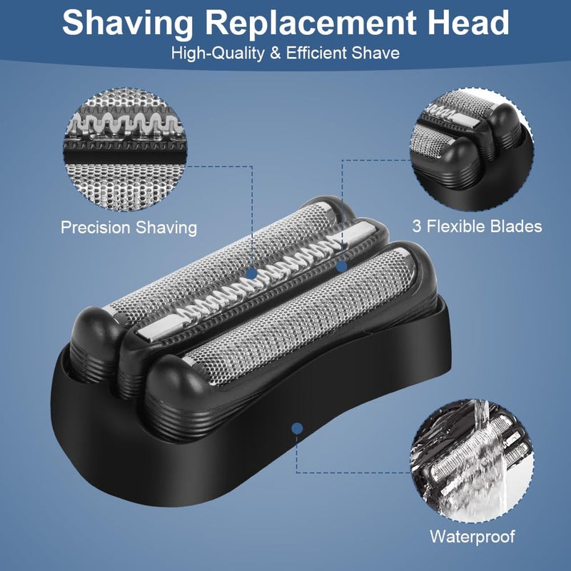 OFFCUP Electric Razor Head, 2 x 21B Series 3 Replacement Shaver Heads, Replacement Head Compatible with S3 300s 301s 3040s 3050cc etc - Image 4