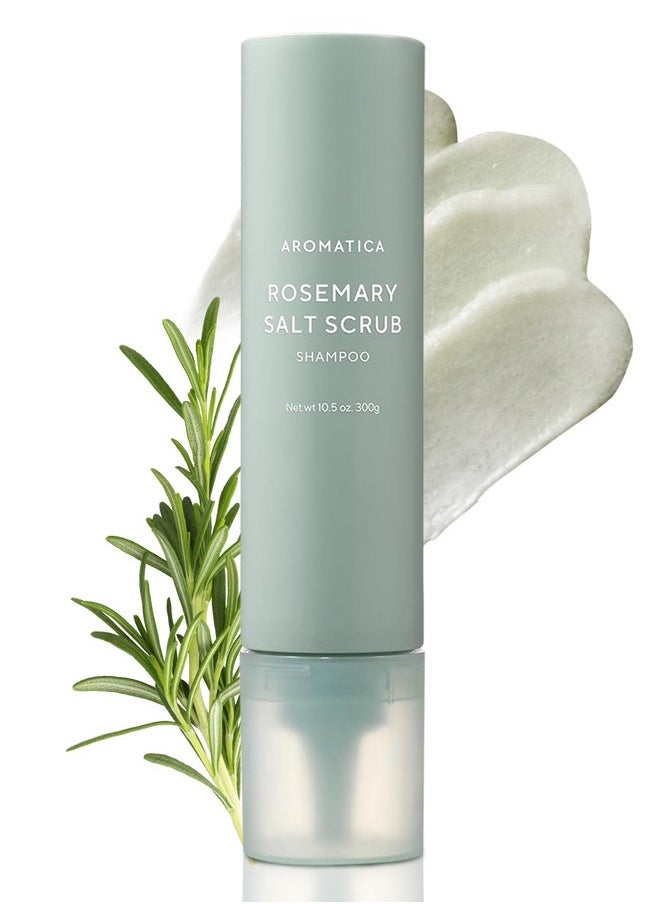 AROMATICA Rosemary Salt Scrub Shampoo 10.5 Oz 300G Vegan Scrub Shampoo With Rosemary Essential Oil  - Image 1