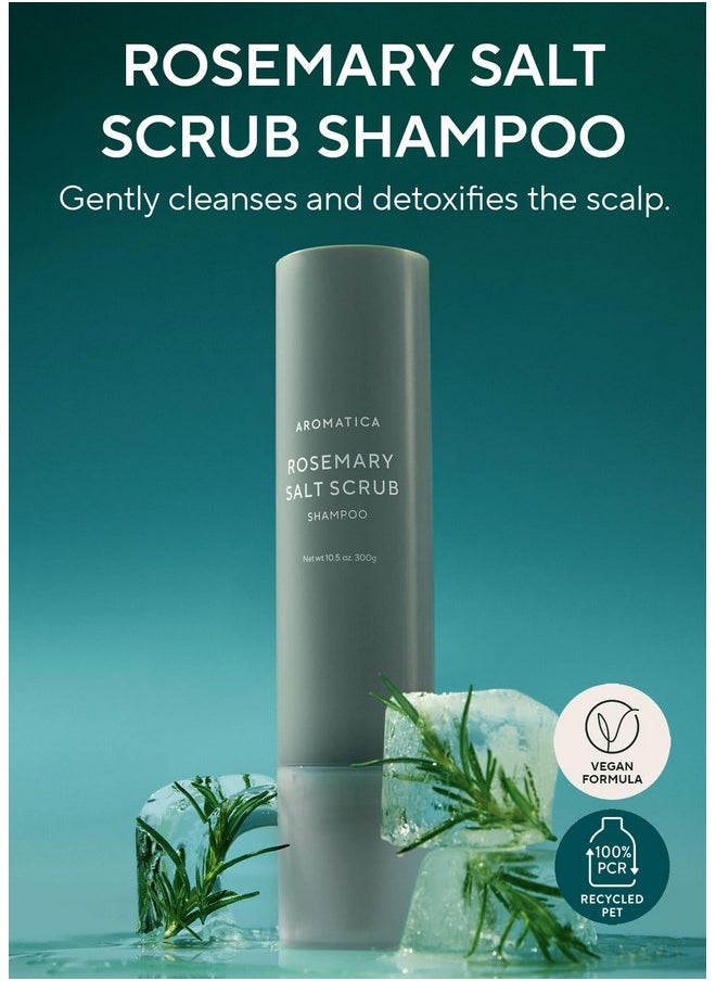 AROMATICA Rosemary Salt Scrub Shampoo 10.5 Oz 300G Vegan Scrub Shampoo With Rosemary Essential Oil  - Image 2