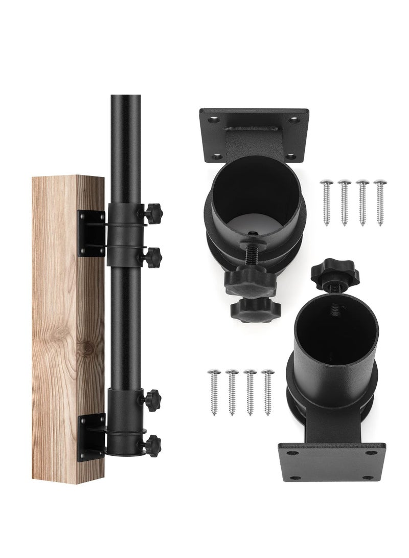 SOLARAE حامل مظلة السطح، 2 قطعة حامل مظلة فناء ثقيل، حامل مظلة معدني خارجي، قاعدة مظلة فناء لتثبيت على درابزين السطح، الشرفة، الفناء، الأسوار، الحد الأقصى للقطر 2.2'' - Image 3