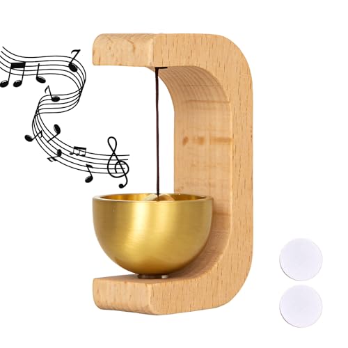 BovcTrraann Shopkeepers Bell for Door Opening, Magnetic Wood Doorbell, Wind Chime for Door, Store, Refrigerator, Porch, Garden, Entrance, Restaurant, Office, Housewarming Gift (C-Shaped) - Image 1