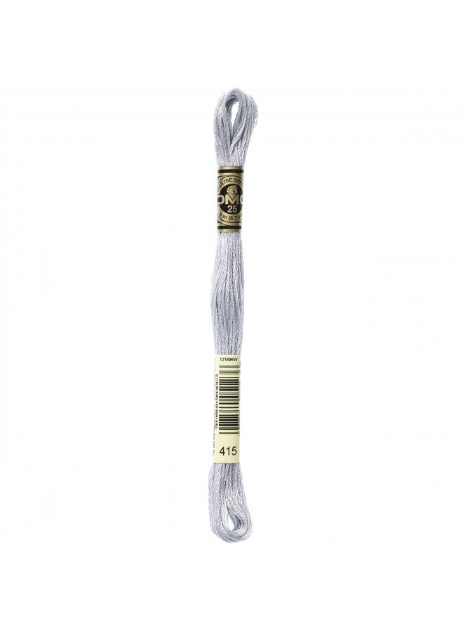 DMC 117-415 Six Stranded Cotton Embroidery Floss, Pearl Gray, 8.7-Yard