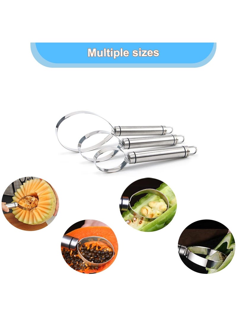 XiuWoo 3 Pcs Fruit Splitter Set, Stainless Steel Pulp Separator Corer Tool Suitable for Extracting the of Mango, Dragon Fruit, Watermelon, Avocado, Kiwi - Image 5