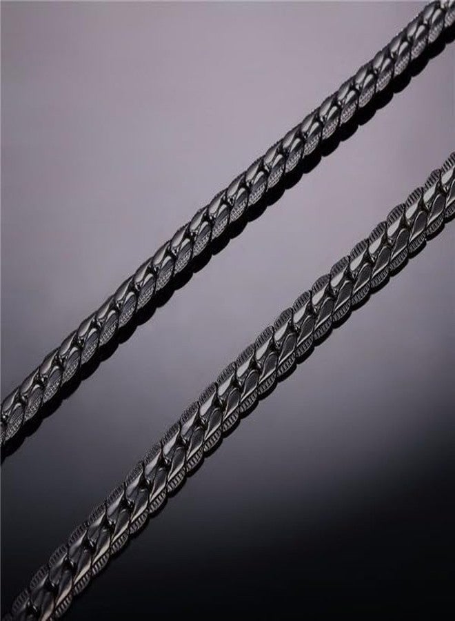 VIEN Stainless Steel Black Bike Chain Necklace for Men Boys | Punk Biker Style Bicycle Chain Choker | Heavy Duty Curb Link Necklace | Gothic Hip Hop Streetwear Jewelry - Image 5