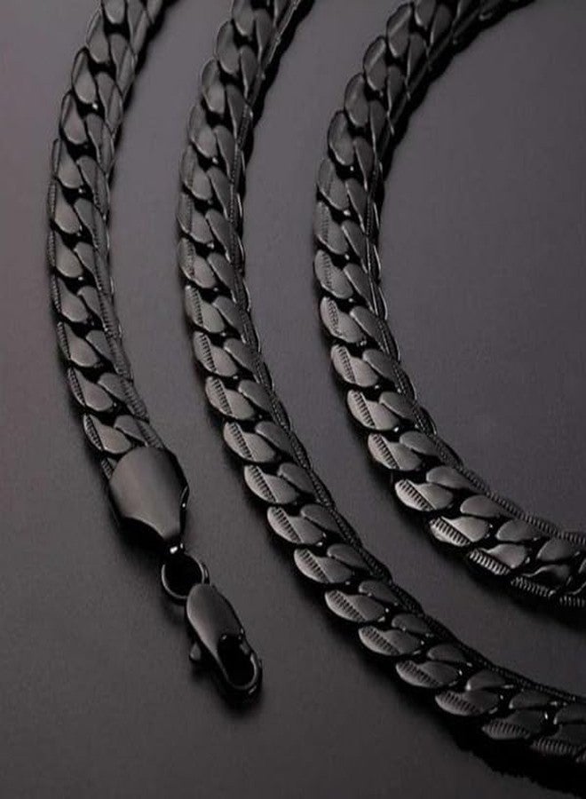 VIEN Stainless Steel Black Bike Chain Necklace for Men Boys | Punk Biker Style Bicycle Chain Choker | Heavy Duty Curb Link Necklace | Gothic Hip Hop Streetwear Jewelry - Image 4