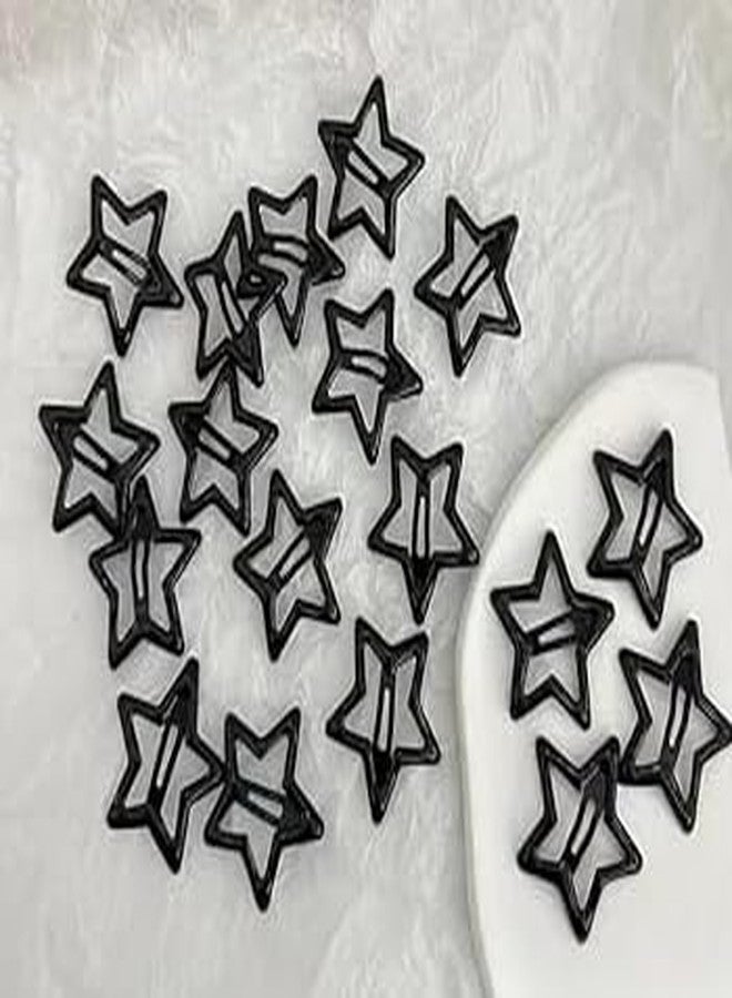Rinpoche 10PCS Stars Hair Clips for Girls- Snap Hair Clips Classics Claw Clips Fashion Stars Barrettes Hair Accessories for Girls Woman (5 SILVER AND 5 MULTI COLOUR) (BLACK) - Image 2