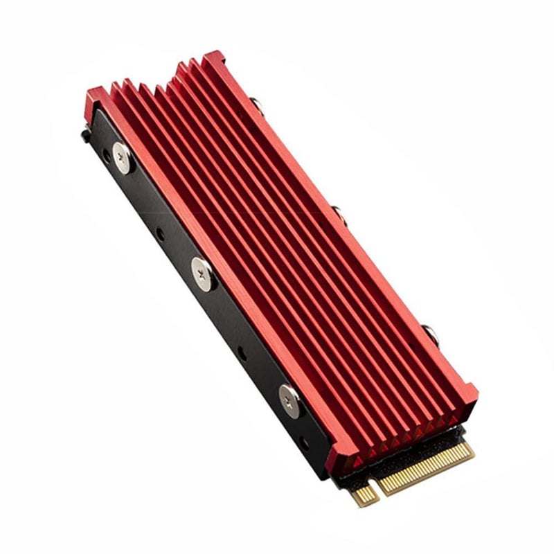 2 قطعة من مشتت حرارة M.2 2280 للـ SSD باللون الأحمر، رفيع للغاية، مصنوع من سبائك الألومنيوم، لتبريد القرص الصلب - Image 5