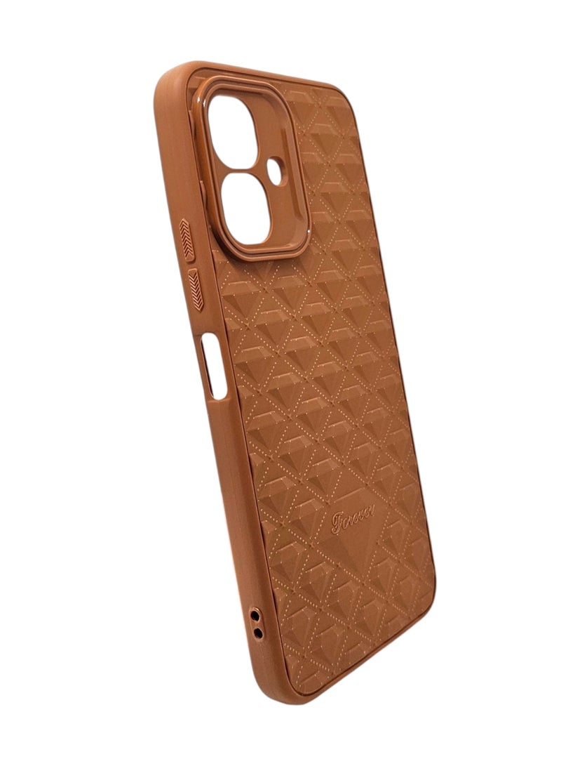 Case With a Diamond Pattern For Tecno Spark Go 2 - Brown - Image 2