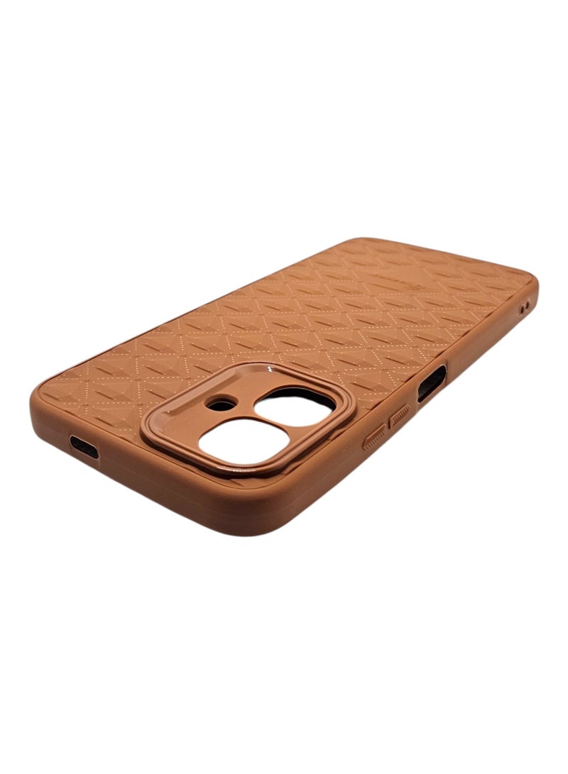 Case With a Diamond Pattern For Tecno Spark Go 2 - Brown - Image 4